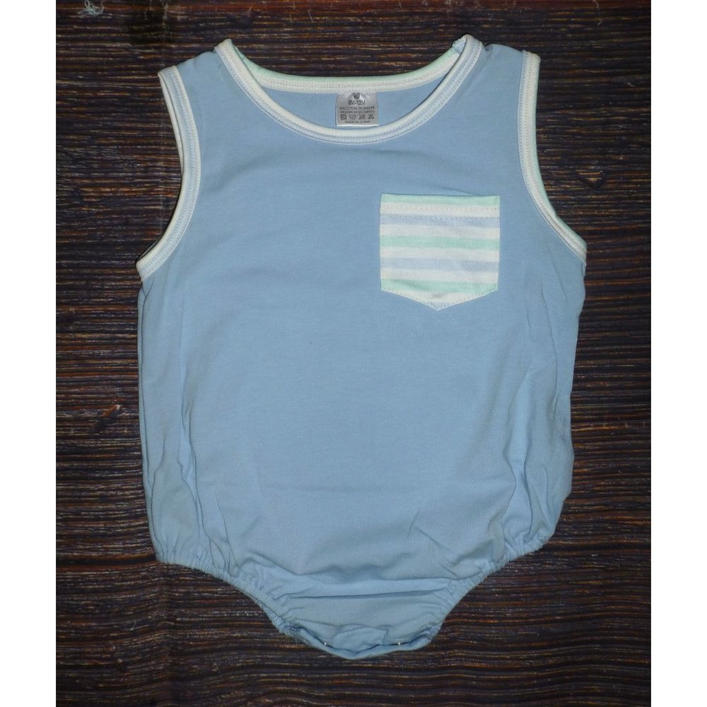 Boutique Blue Baby Boys Chest Pocket Bodysuit Romper Jumpsuit